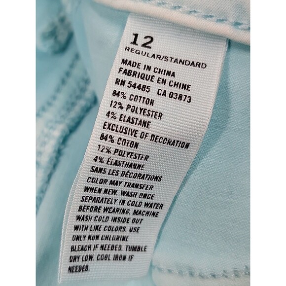 American Eagle Jeggings Womens 12 30x24 Crop Robin Egg Blue Mid High Stretch NEW - Picture 14 of 16